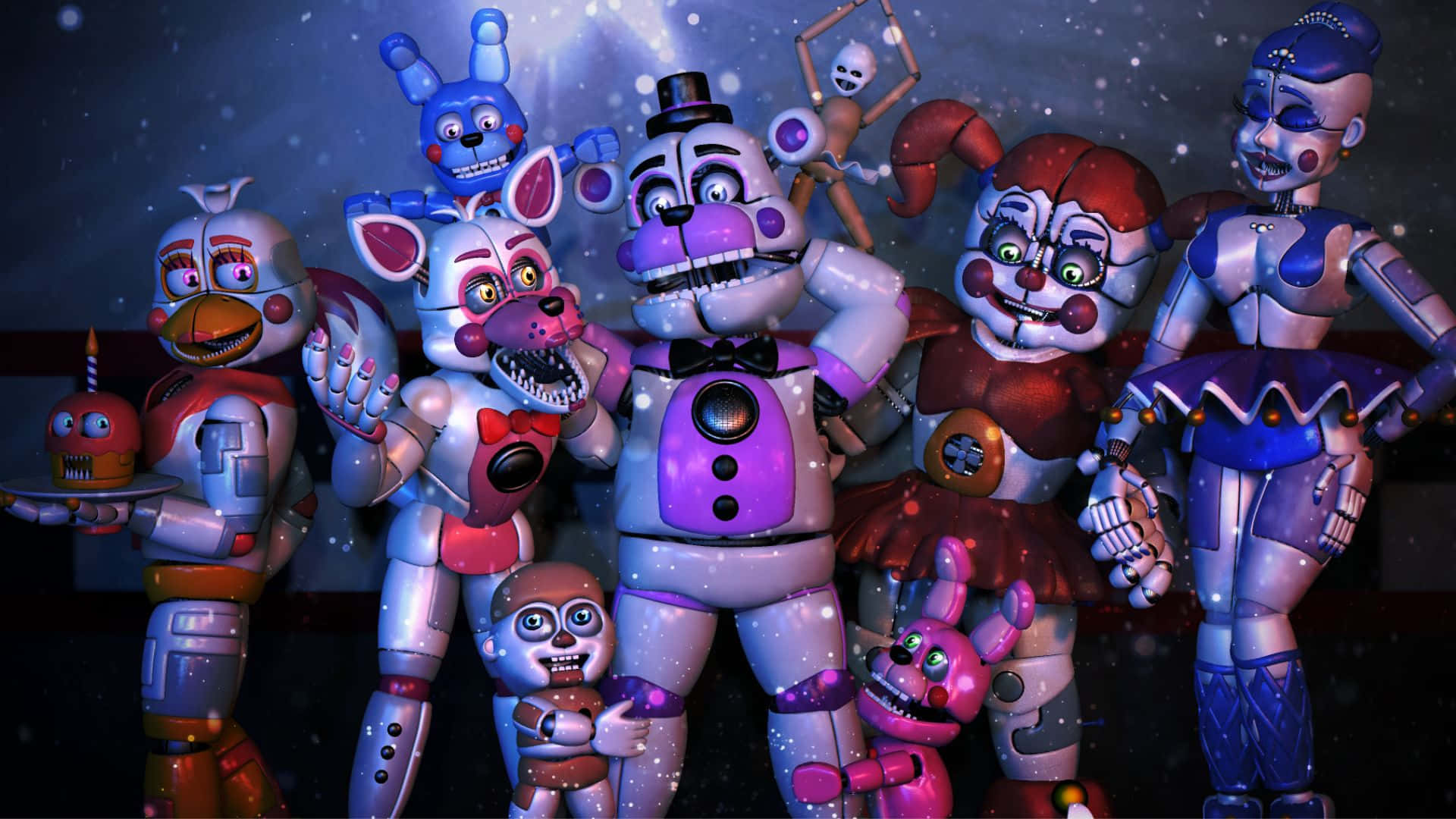 Join the Spooky Adventure in FNAF Sister Location Wallpaper