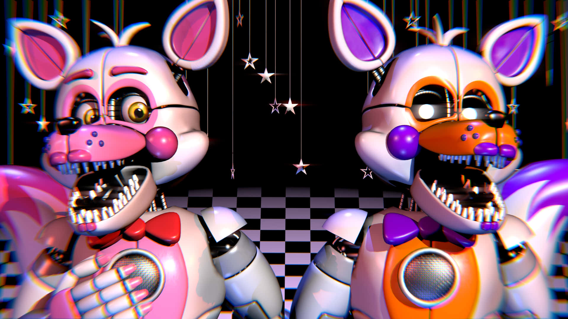 FNAF Sister Location Characters on Stage Wallpaper