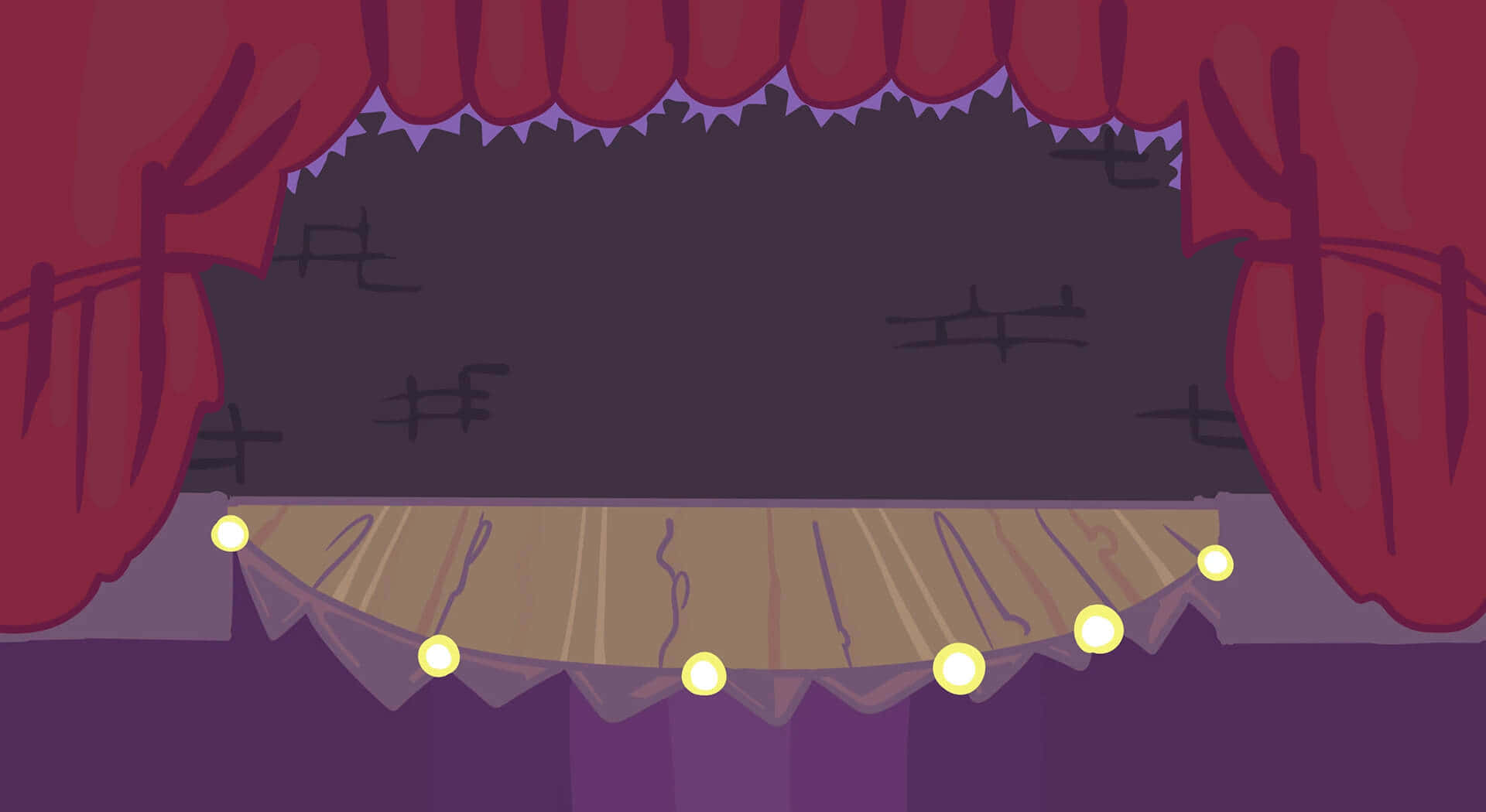 A Stage With Lights And A Curtain