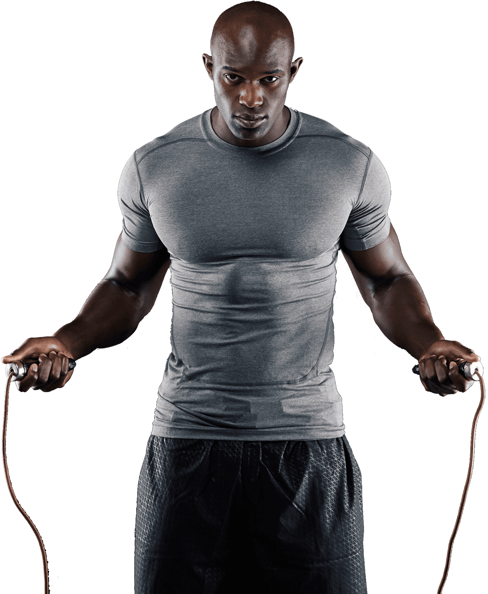 Focused Fitness Enthusiastwith Jump Rope PNG