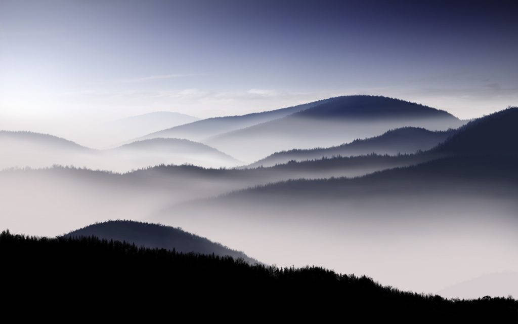 Fog Covered Hd Mountain Range Wallpaper