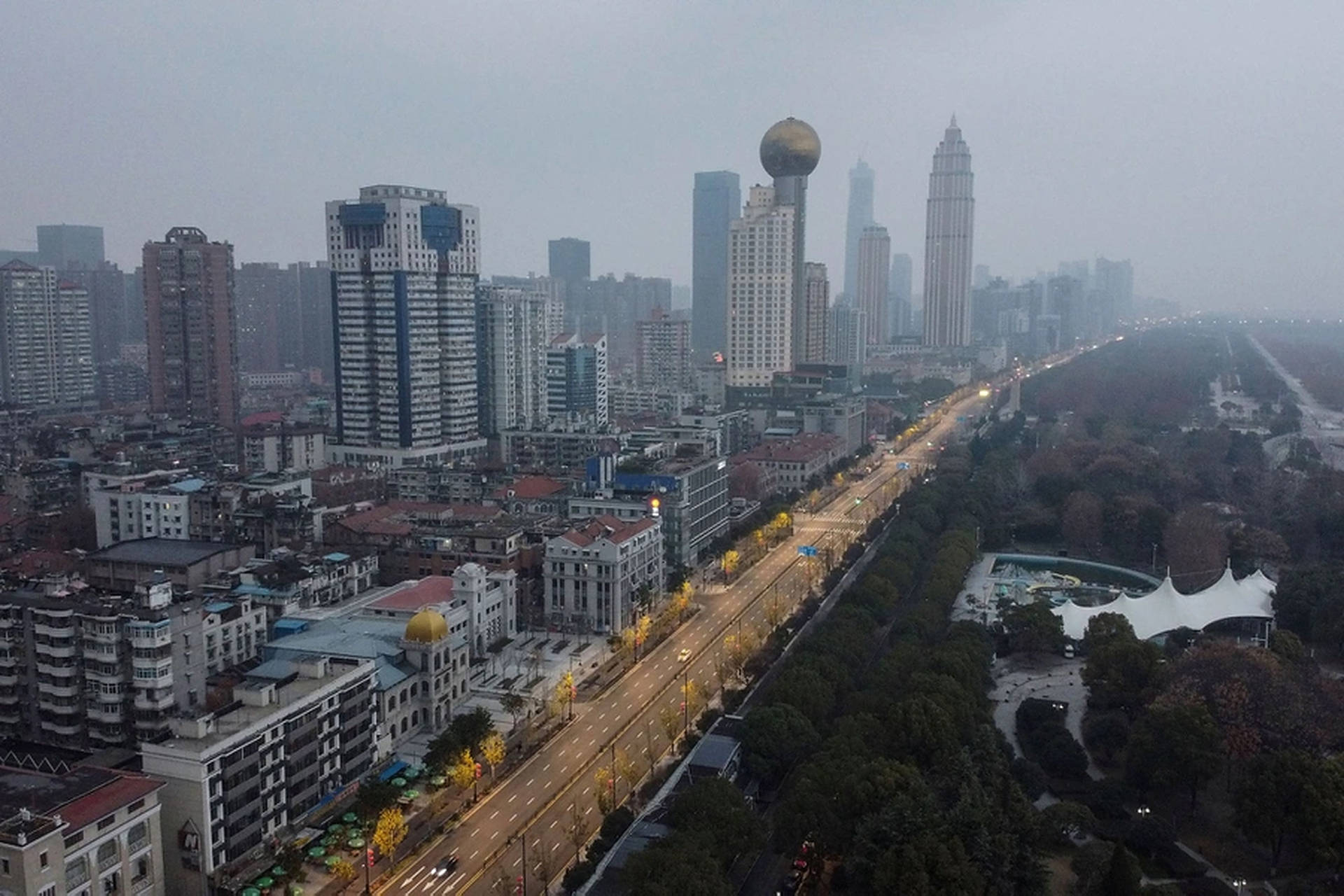 Cidadenublada De Wuhan. Papel de Parede