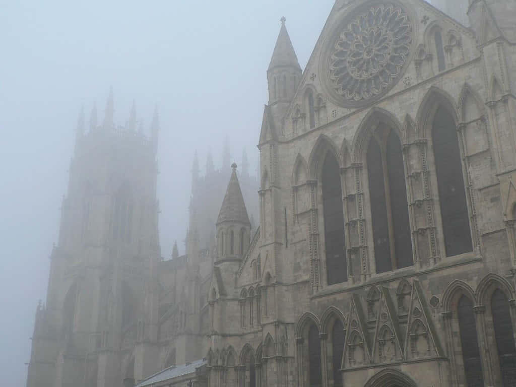 Foggy Day At York Minster Cathedral Wallpaper
