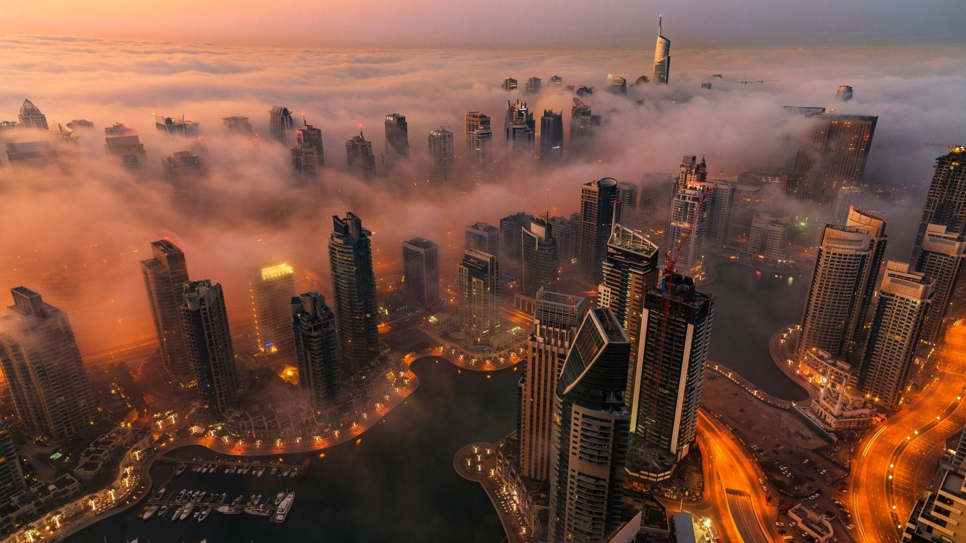 Foggy Dubai City