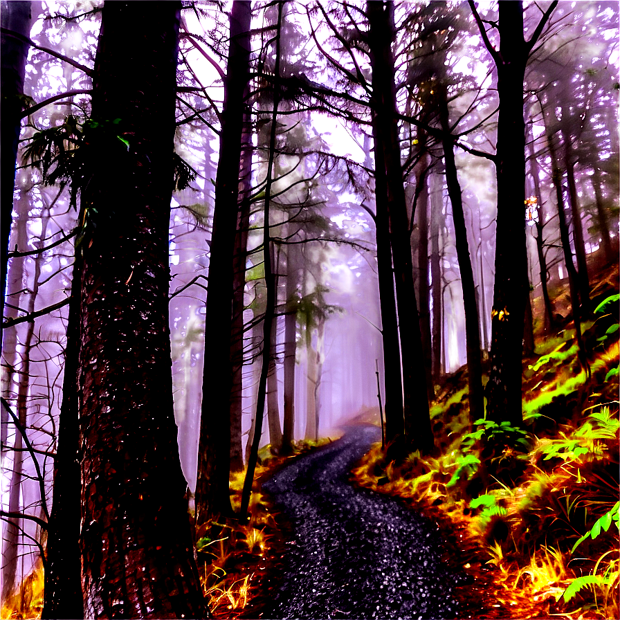 Foggy Forest Trail Photo Png 78 PNG