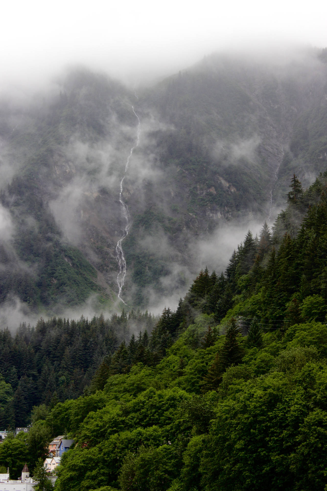 Foggy Mountain Slope iPhone Landscape Wallpaper