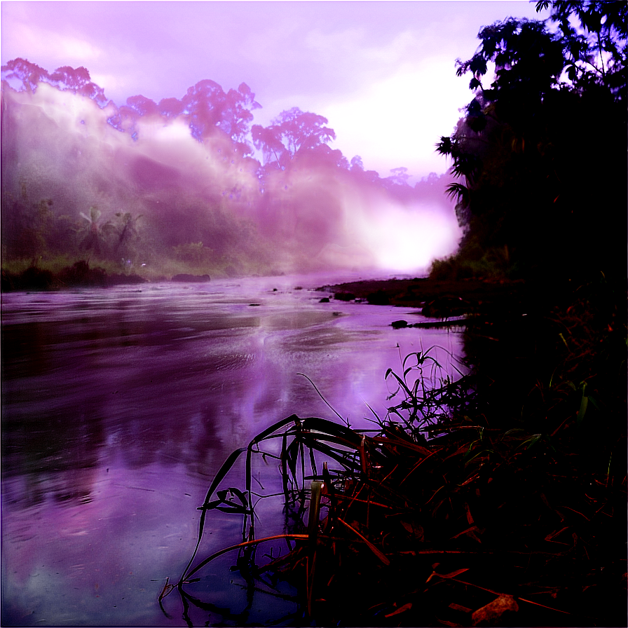 Foggy Riverbank Png Qwm31 PNG