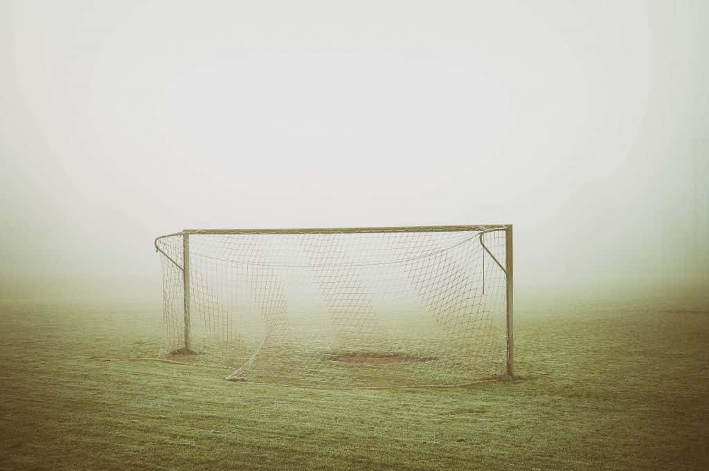 Mistig Voetbaldoel Veld Achtergrond