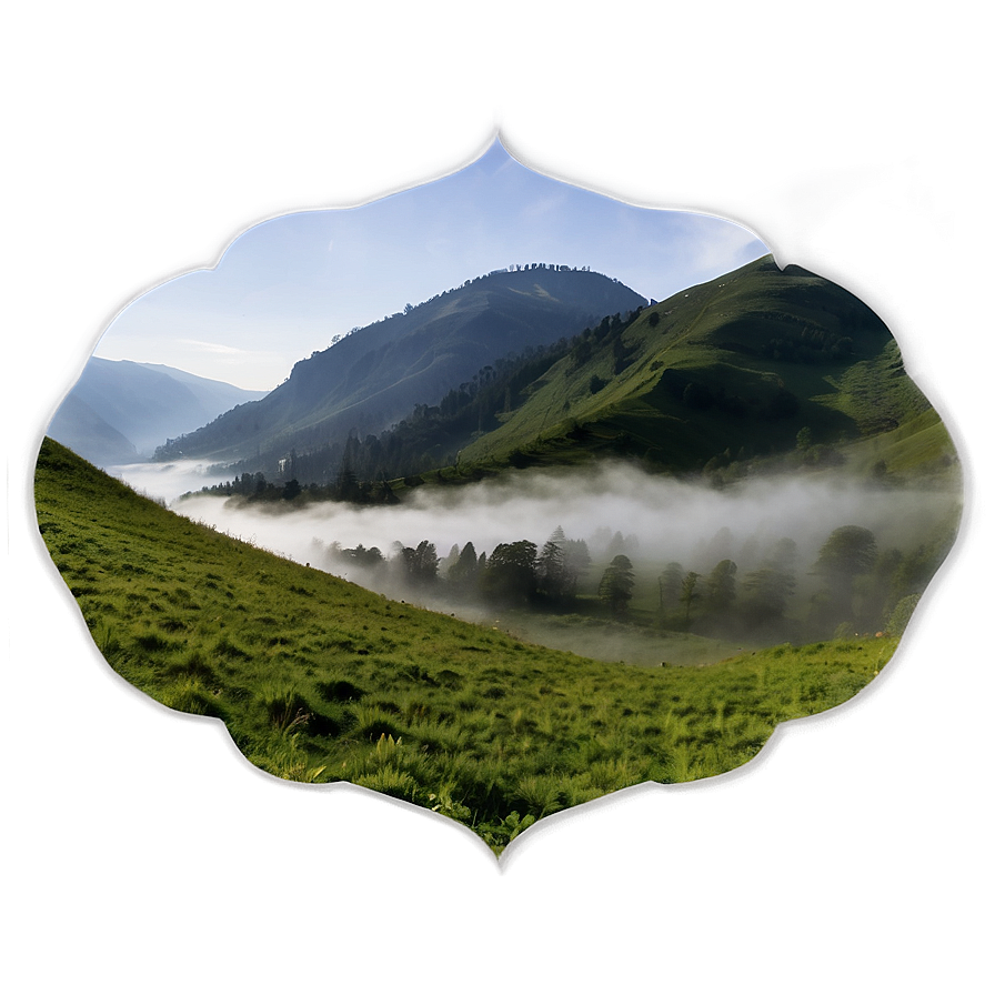 Foggy Valley Transparent Png 05262024 PNG