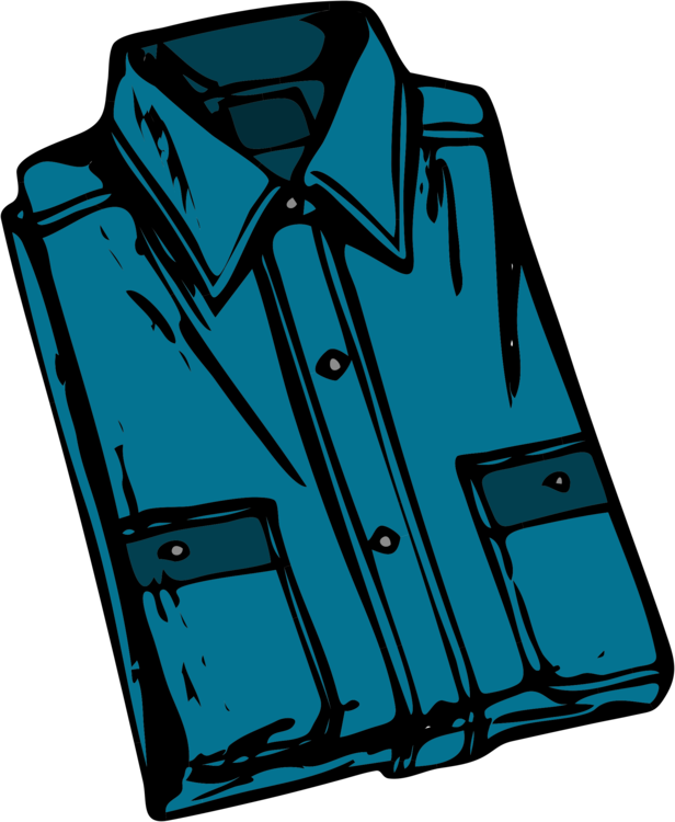 Folded Blue Dress Shirt Illustration PNG