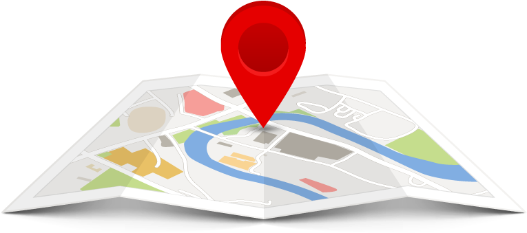 Folded Mapwith Location Pin PNG