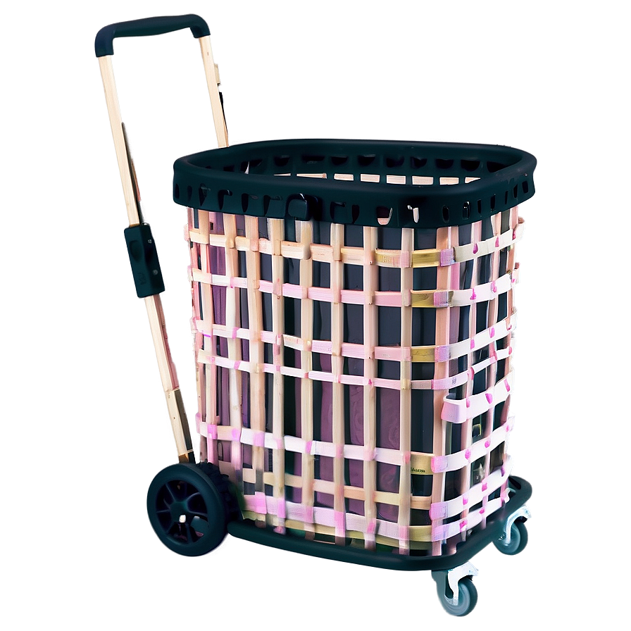 Folding Laundry Basket On Wheels Png 06132024 PNG