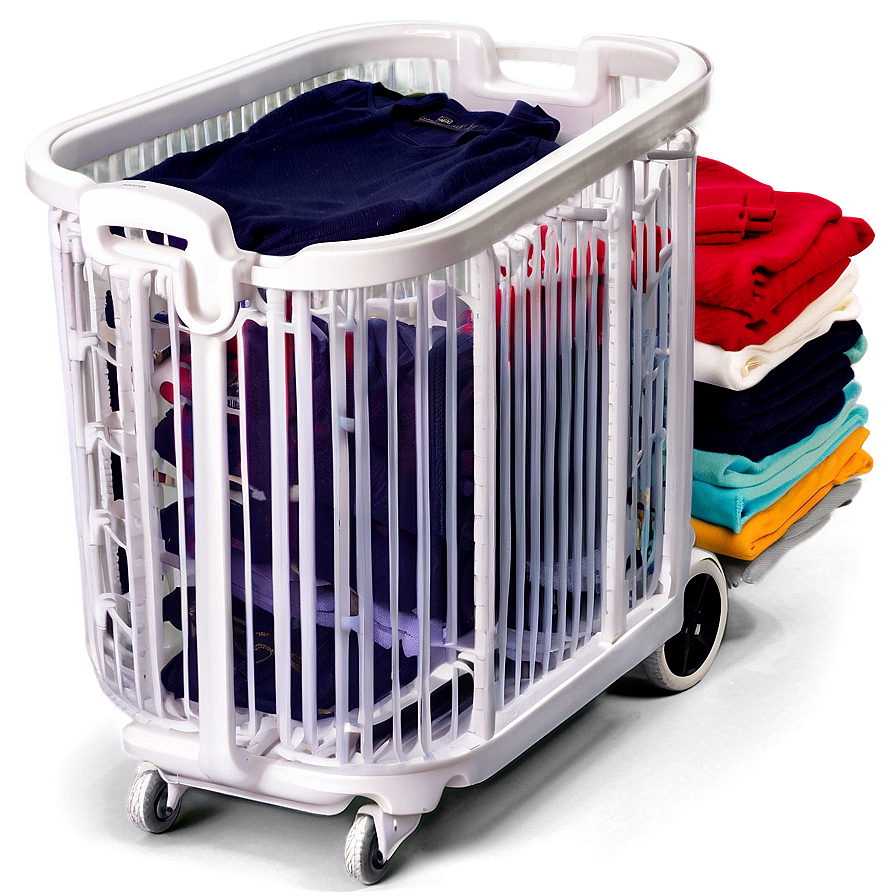 Folding Laundry Basket On Wheels Png Xvj30 PNG