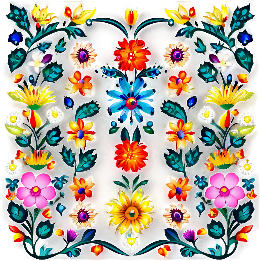 Folk Floral Pattern Png 06202024 PNG