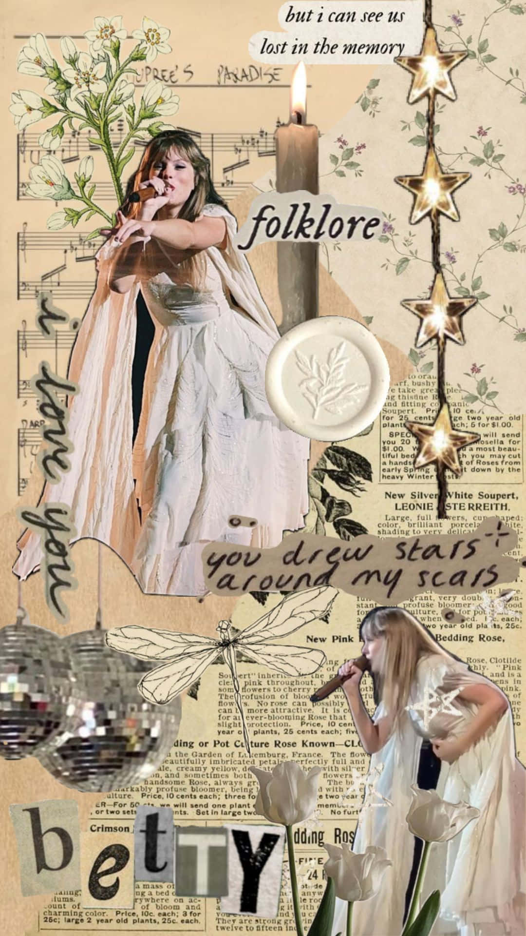 Folklore Aesthetic Collage Wallpaper