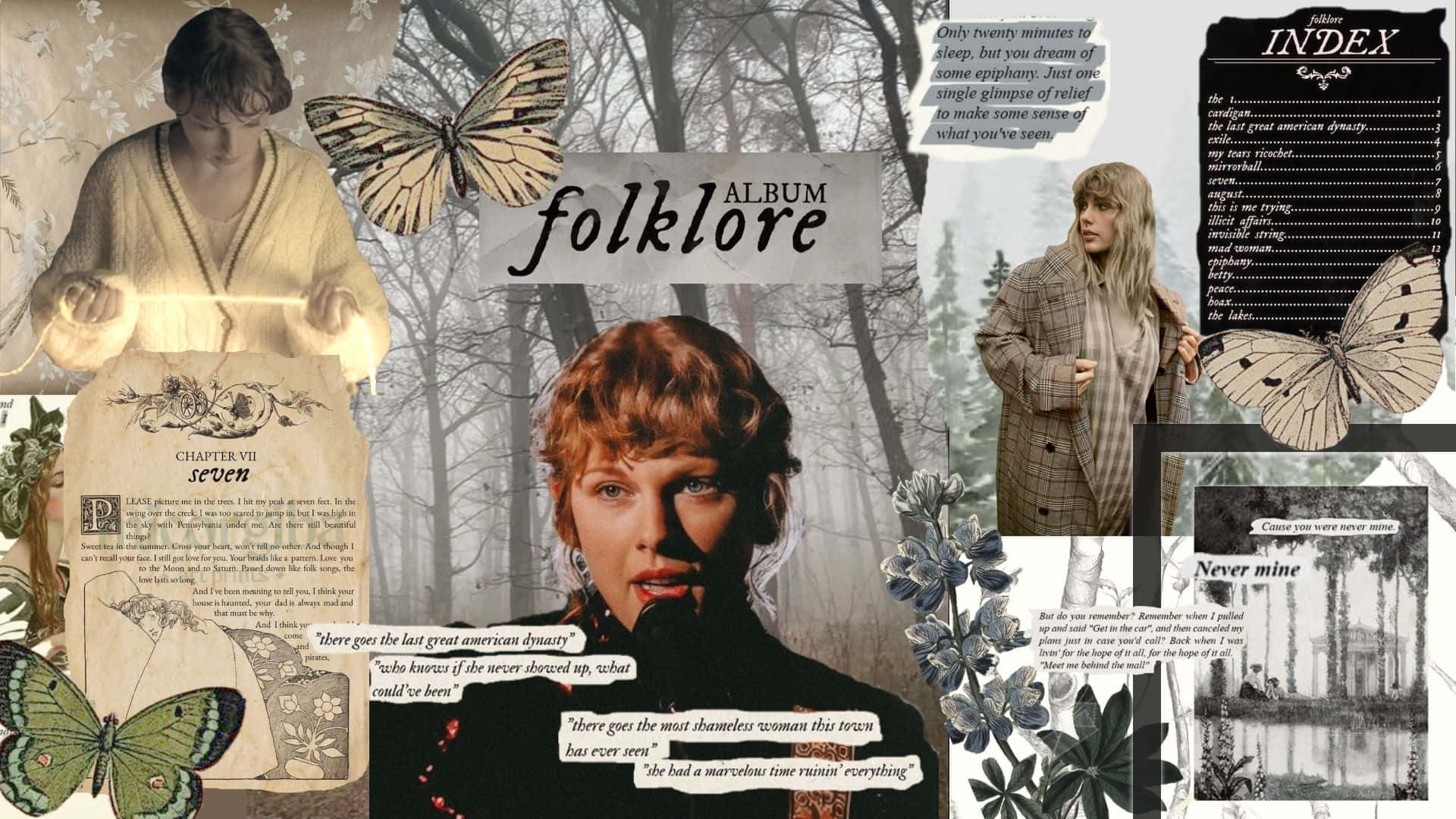 Folklore Album Collage Aesthetic Wallpaper