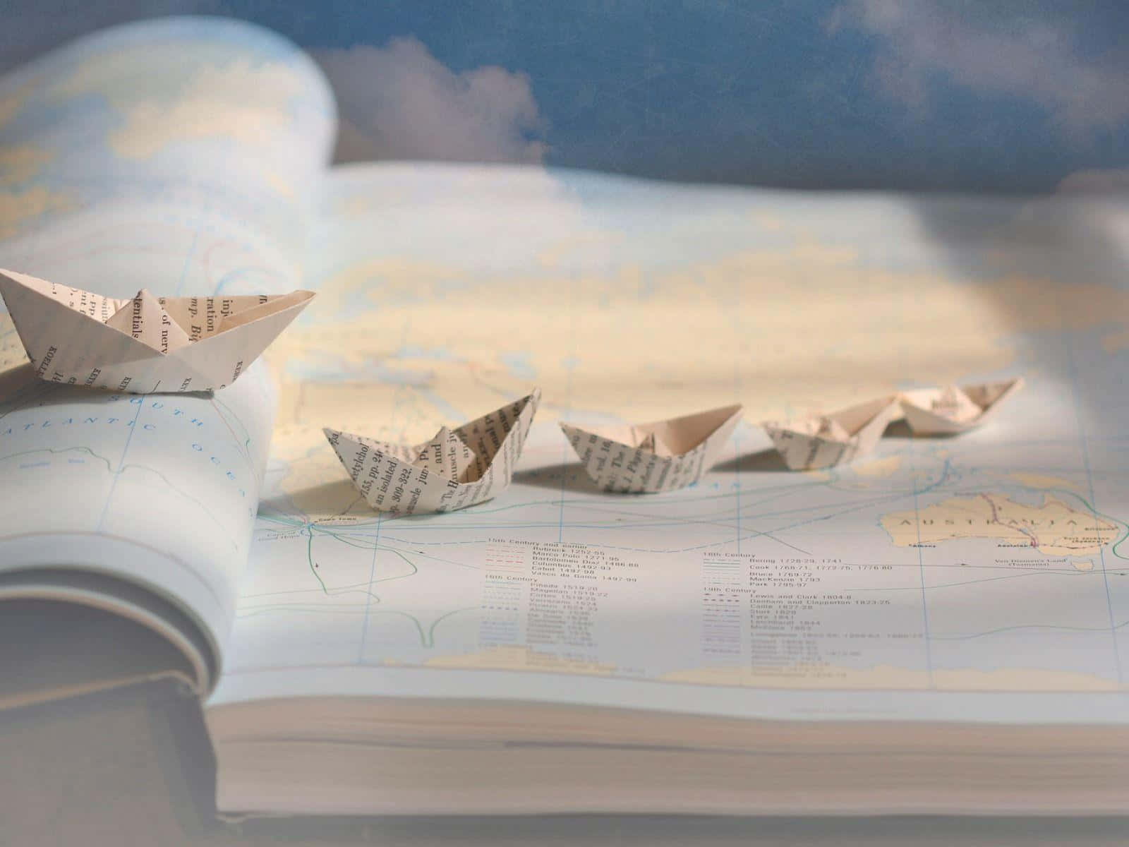 Following Paper Boats Wallpaper
