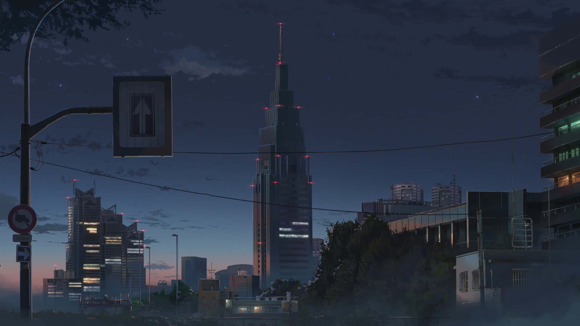 Fondode Pantalla De Una Ciudad De Anime