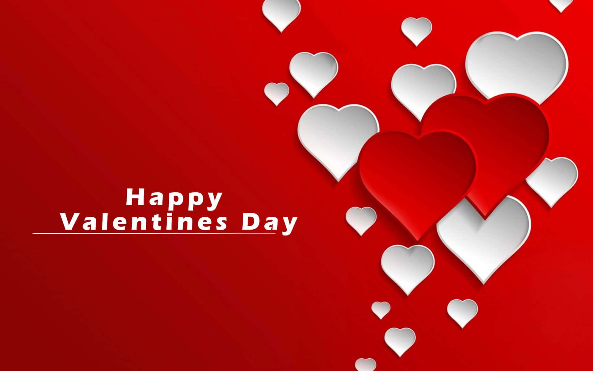 Fondoromántico De Feliz Día De San Valentín Con Corazones Y Rosas