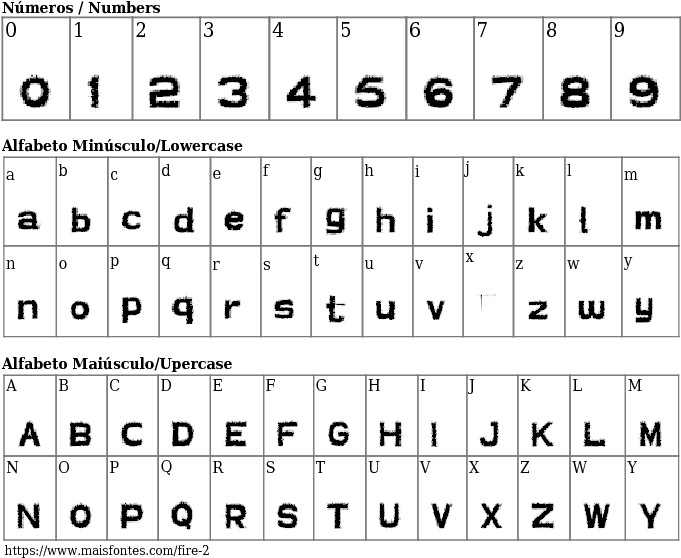 Font Character Set Display PNG