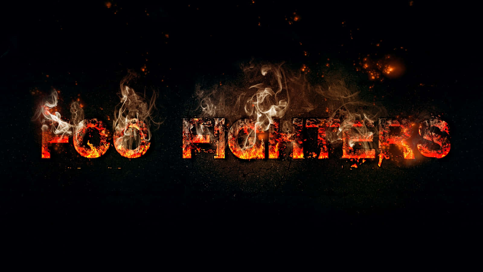 Foo Fighters Flaming Text Logo Wallpaper