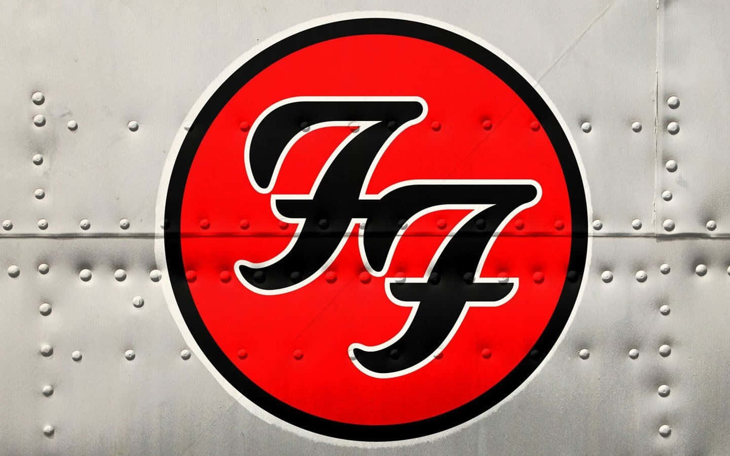 Foo Fighters Logoon Metal Background Wallpaper