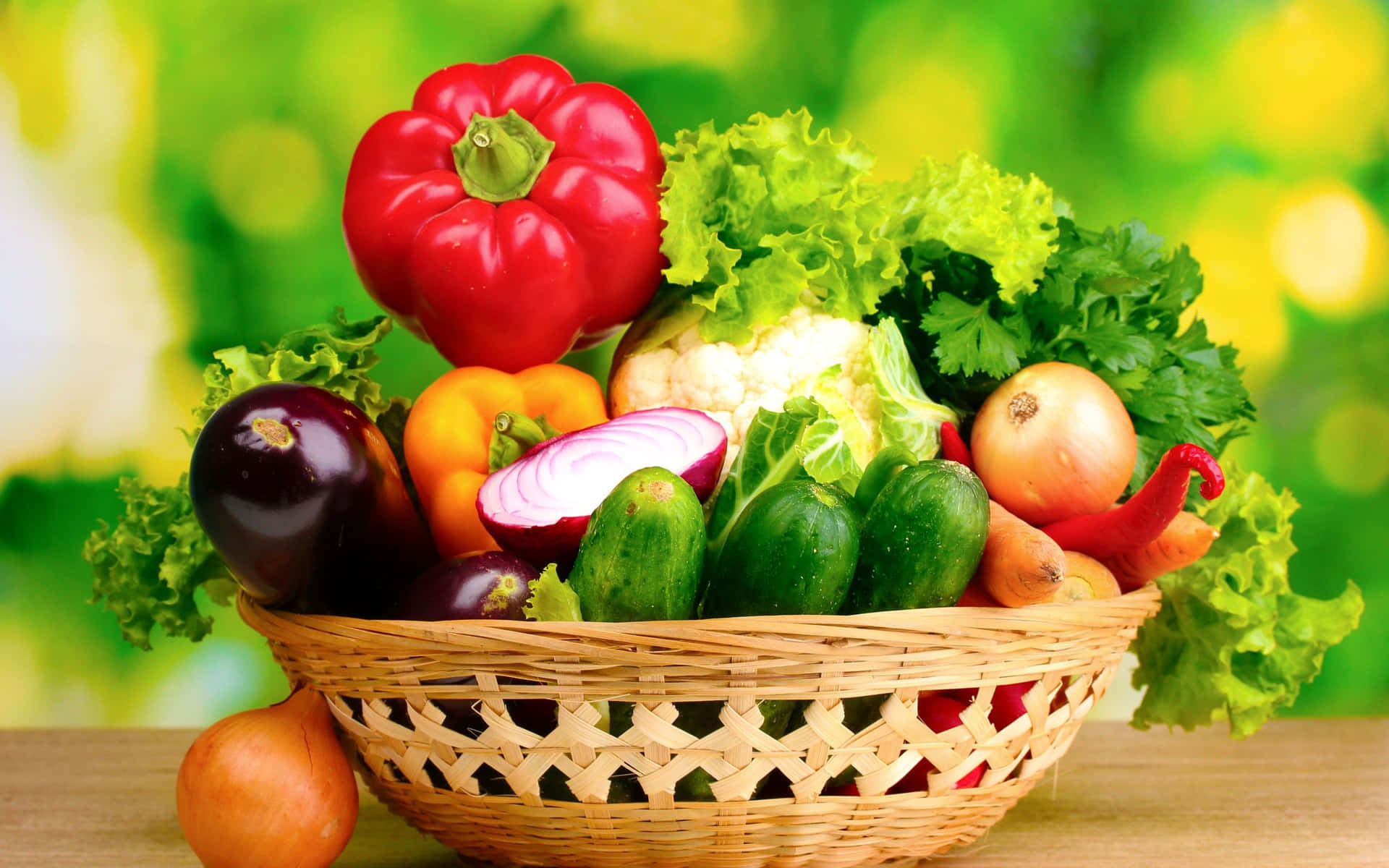 Healthy Vegetable Food Basket Background