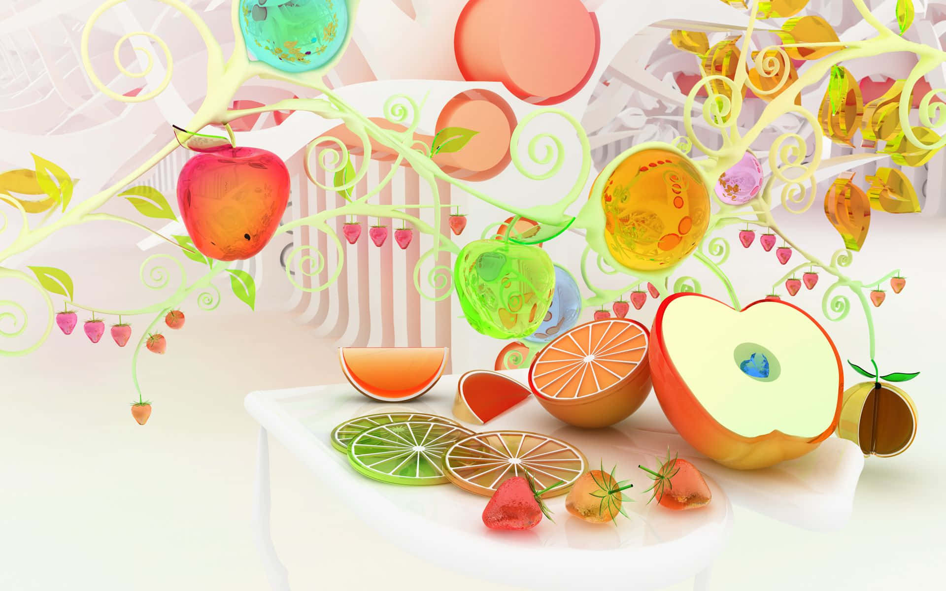Abstract Fruits And Food Background