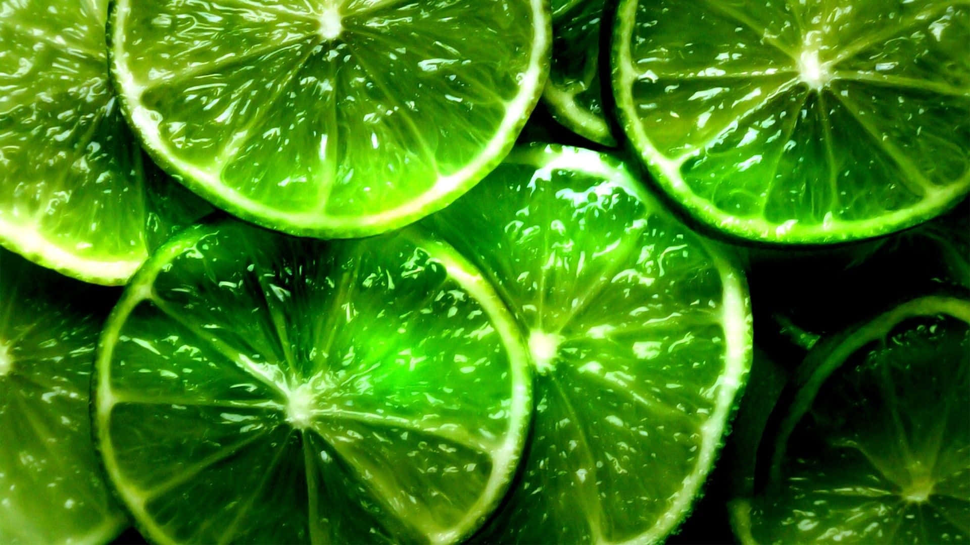 Citrusfødevare Grøn Lime Skiver Baggrund