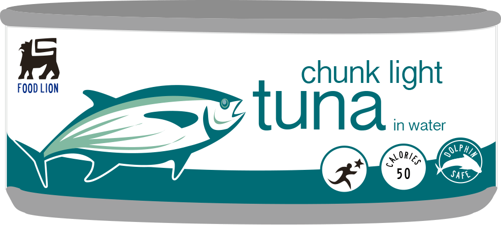 Food Lion Chunk Light Tuna Can Label PNG