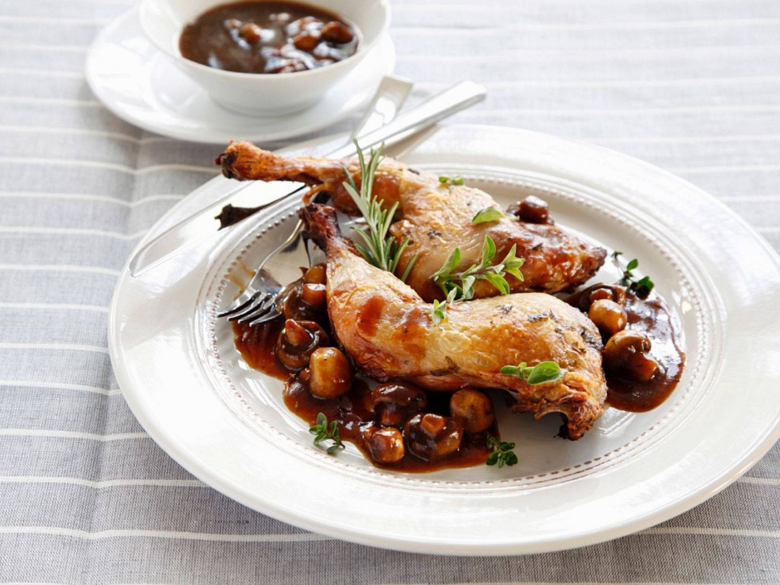 Food Photograph Of Classic French Coq Au Vin Wallpaper