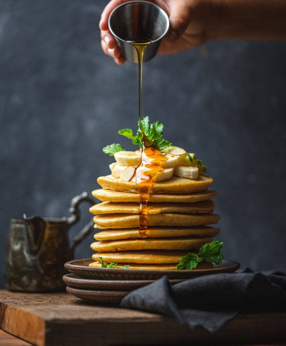 Food Photography Layers Of Pancakes Wallpaper