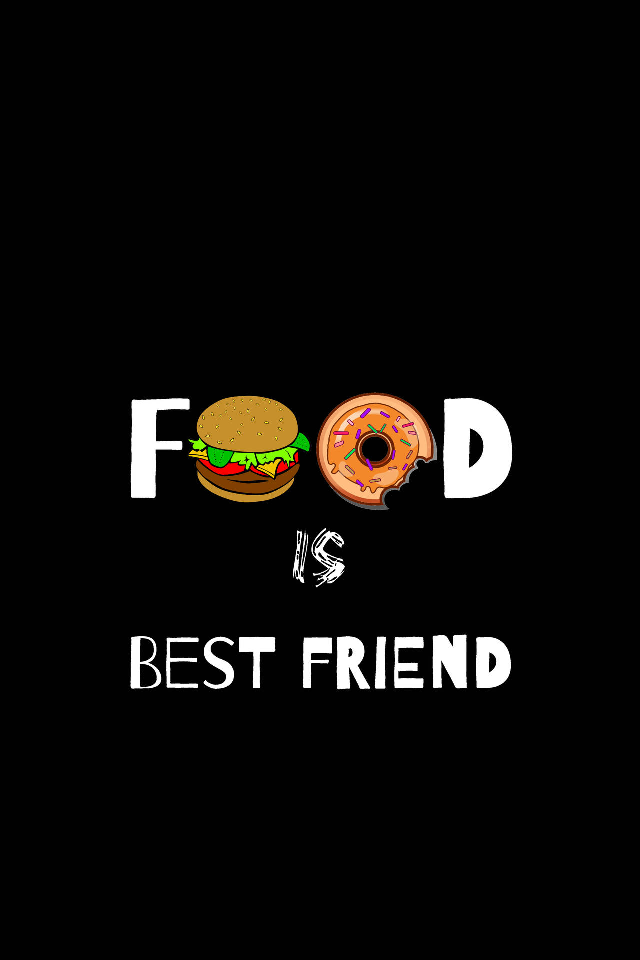 Food Quotes Black Mobile Wallpaper