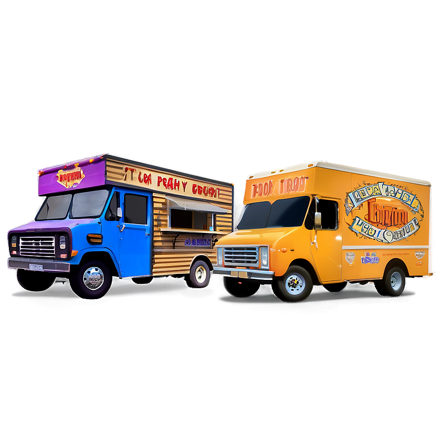 Food Truck Park Night Png Pvy PNG