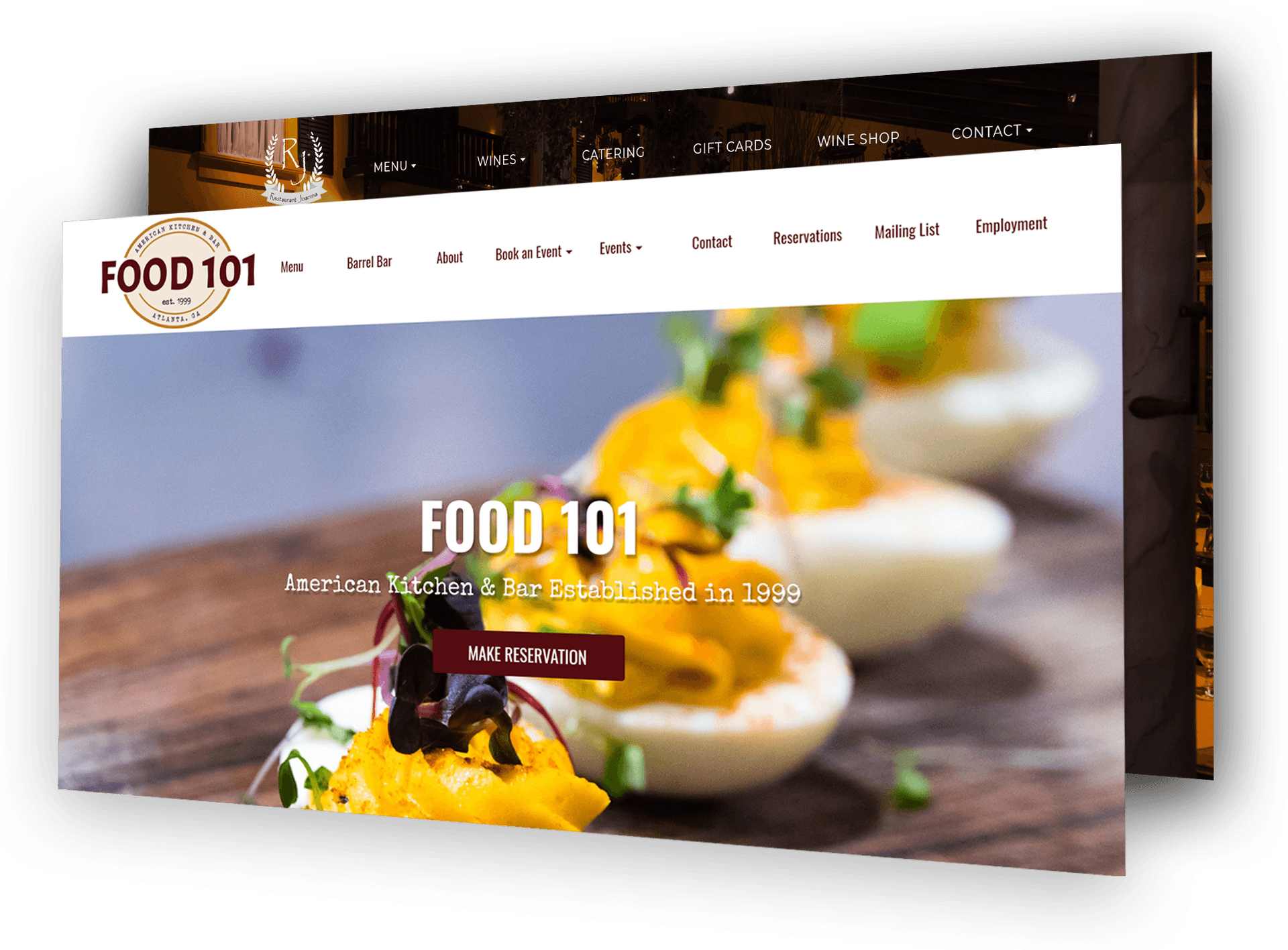 Food101 Restaurant Website Design PNG