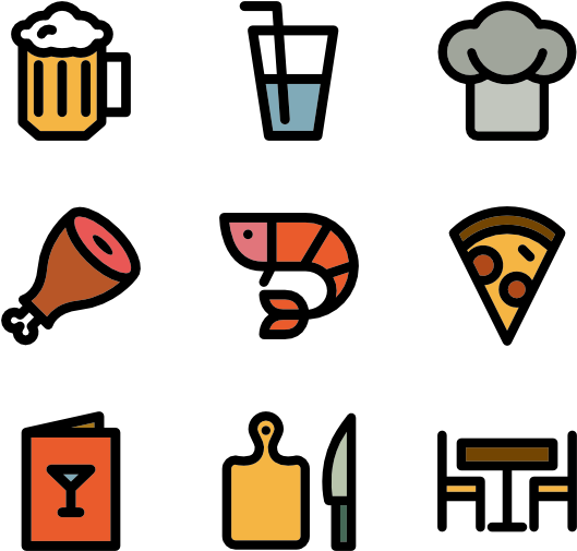 Foodand Drink Icons Set PNG