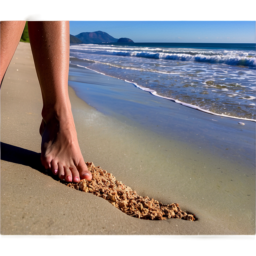 Foot On Sandy Beach Png Msd PNG