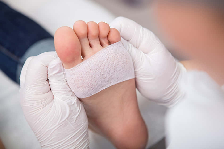 Foot With Gauze Bandage Picture