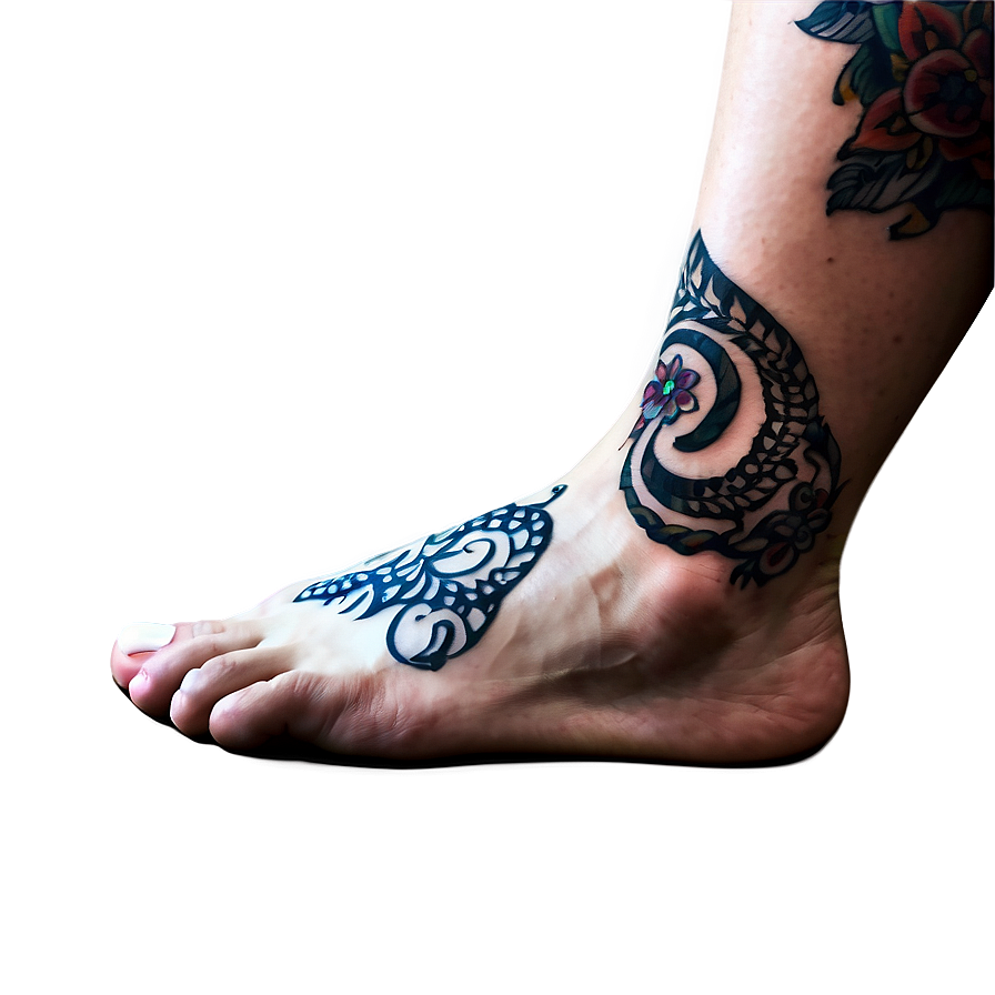 Foot With Tattoo Design Png Hlp PNG