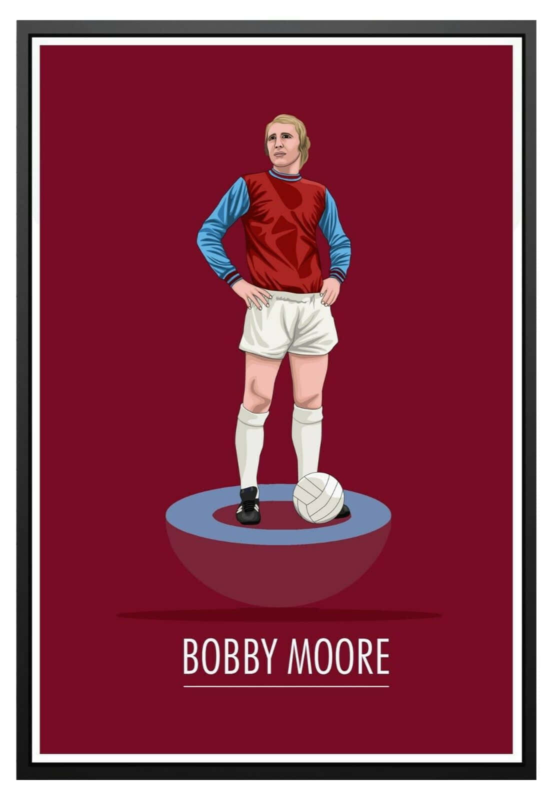 Fodboldatlet Bobby Moore bevæger sig ivrigt fremad ned ad banen. Wallpaper