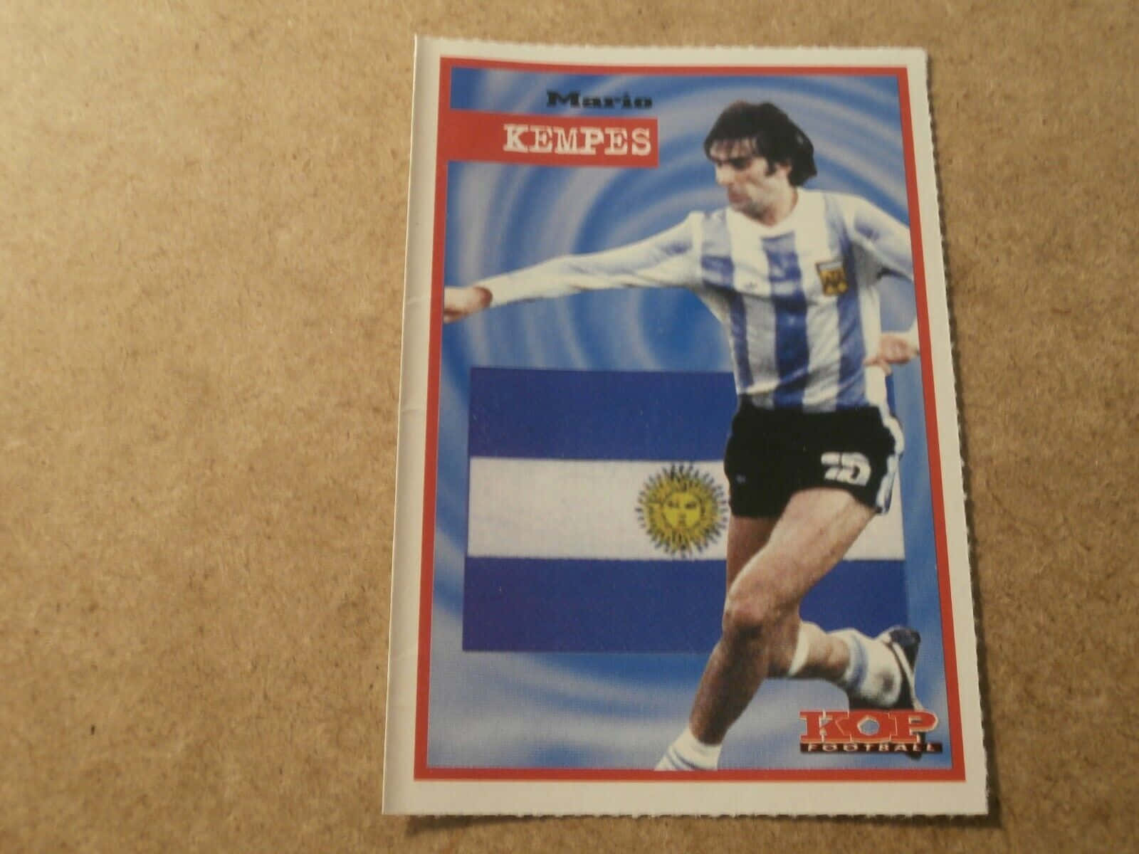 Football Athlete Mario Kempes Photocard Wallpaper