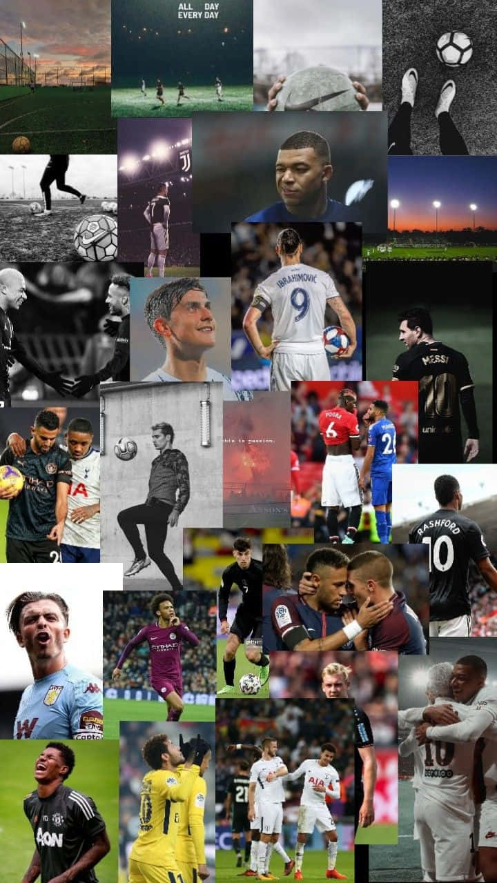 Football Collage Aesthetic Moments.jpg Wallpaper