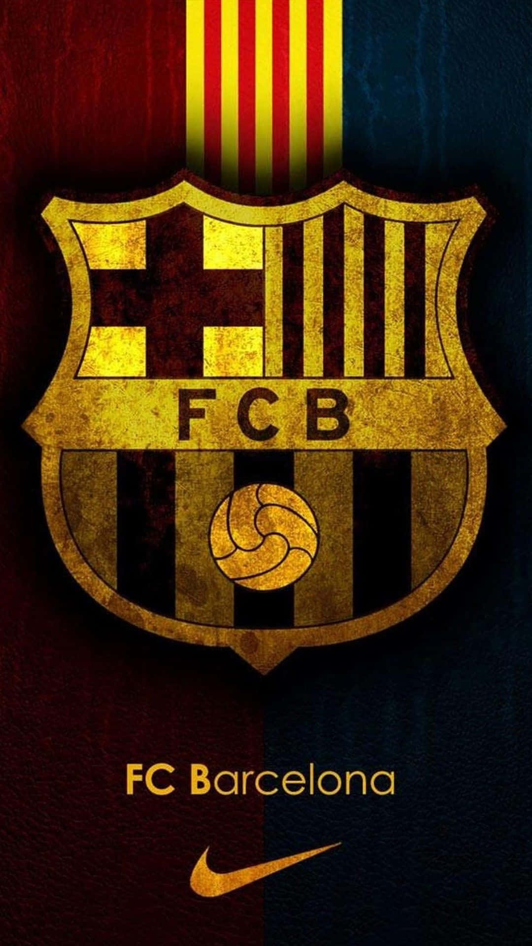 Fußballgalaxy Fc Barcelona Und Nike Logo Wallpaper