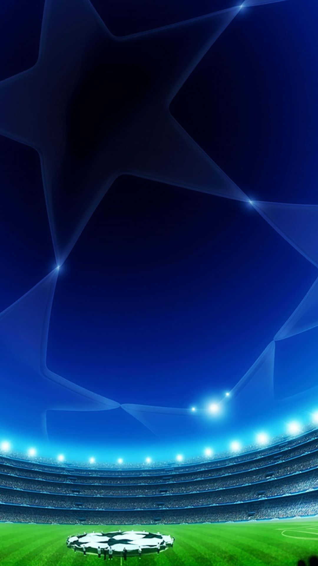 Unestadio De Fútbol Con Estrellas Y Luces. Fondo de pantalla