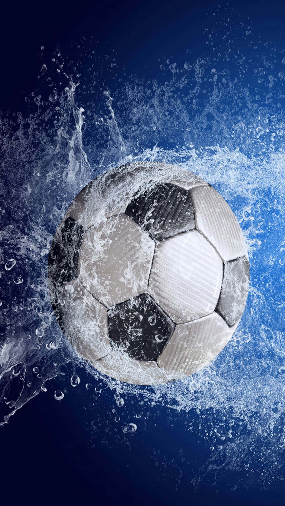 Fodbold Galaxy Kugle Med Splash Af Vand Wallpaper