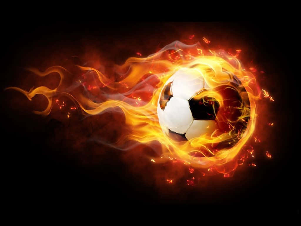"Light up the Field with Football On Fire" Wallpaper