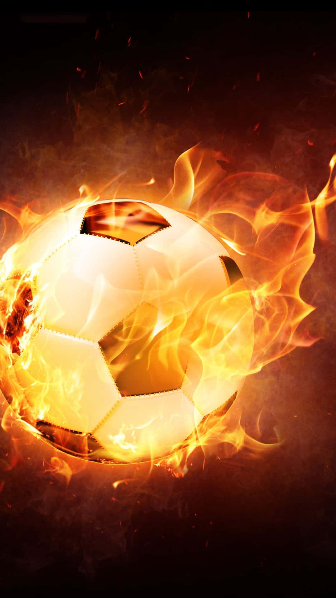 Score with Football On Fire Wallpaper