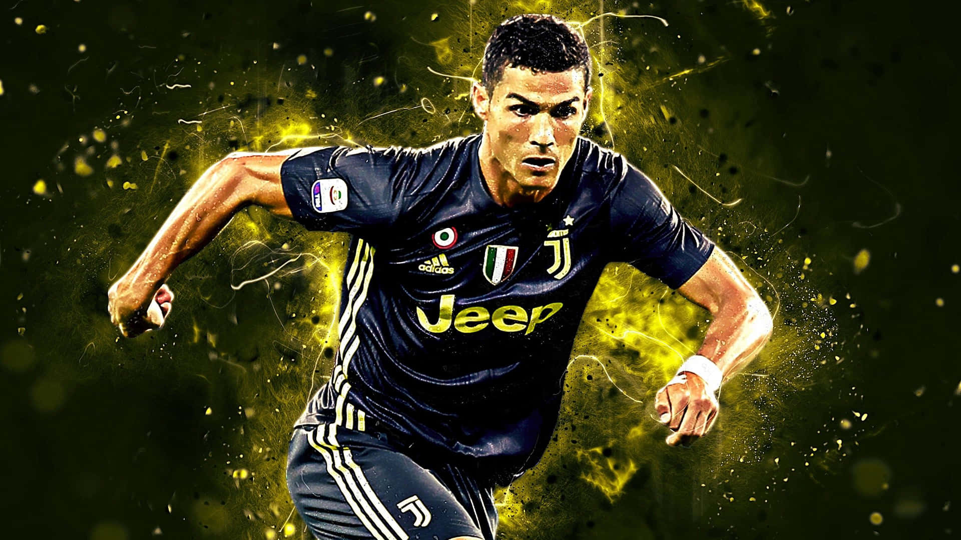 Cristiano Ronaldo With Graphic Effects Football PC Wallpaper
