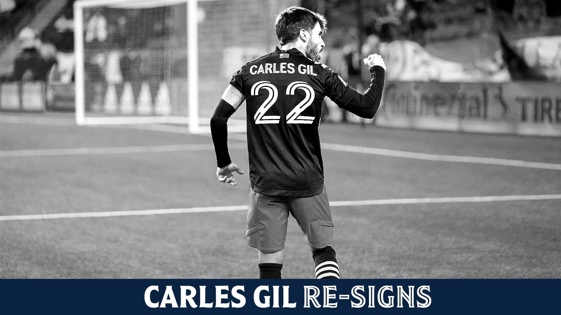 Football Player Carles Gil Re-Signs Poster Wallpaper