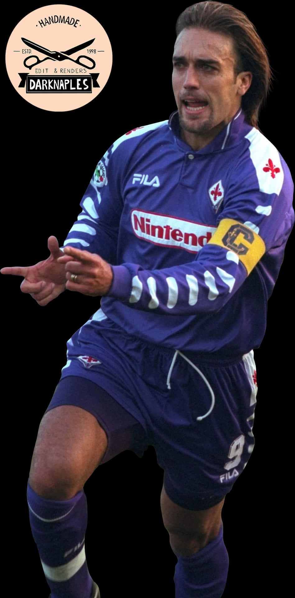 Jugadorde Fútbol Gabriel Batistuta En Fondo Blanco. Fondo de pantalla